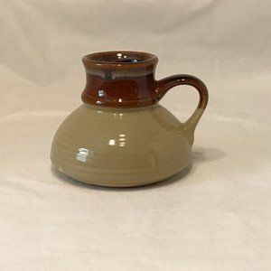 Vintage 1970s Glazed Ceramic Pottery Weighted Flared Bottom Mug